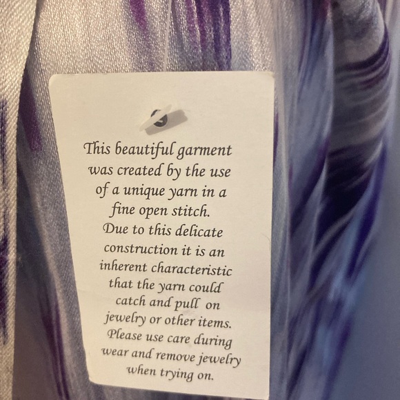 Chico’s Large Purple and Silver Patterned Scarf - Picture 4 of 5